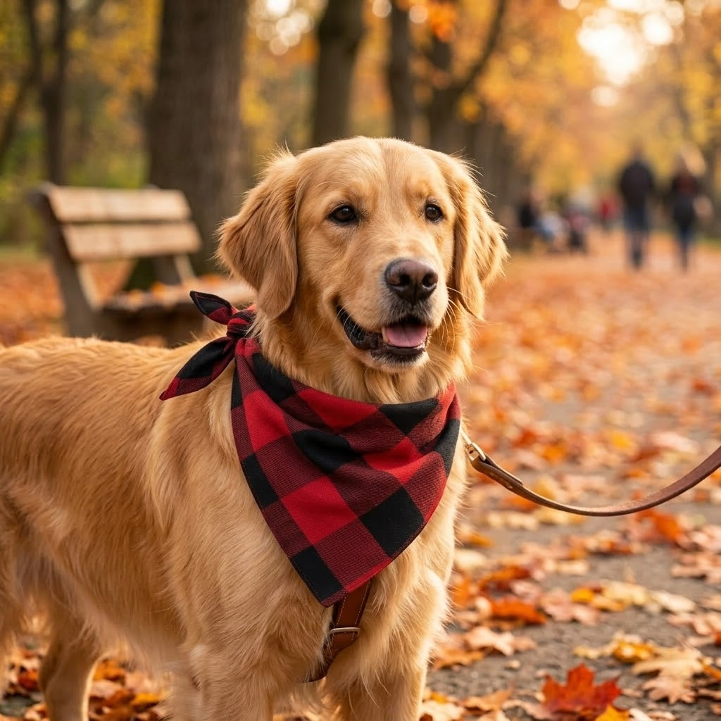 Classic Plaid Pet Bandana Set